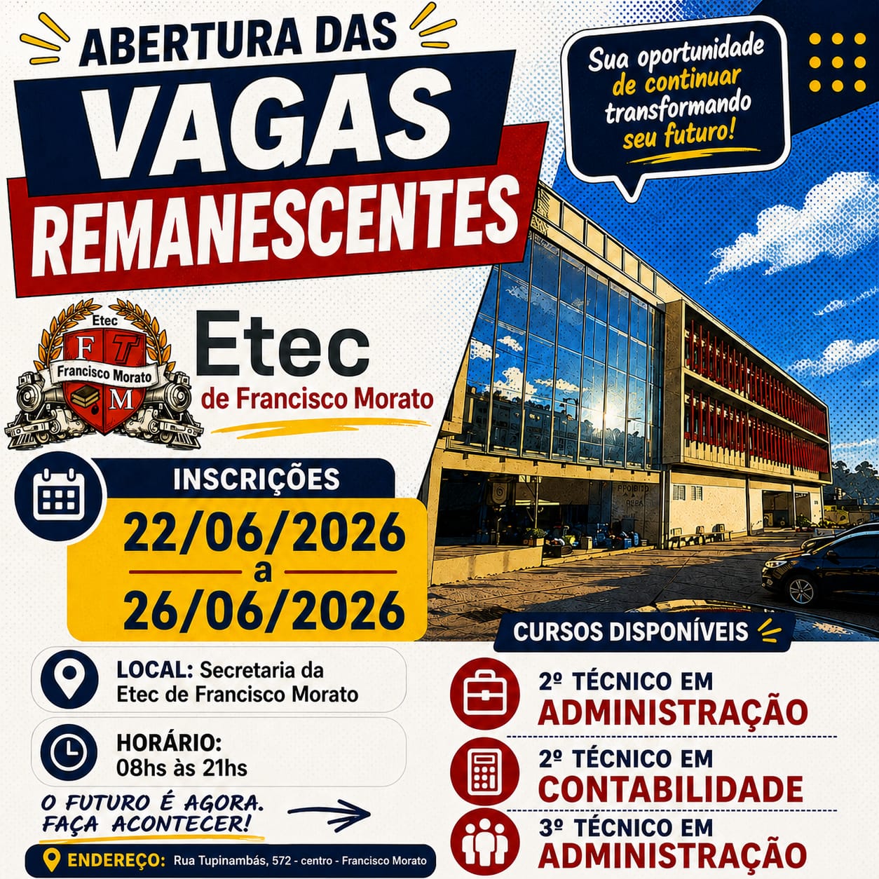 Vagas Remanescentes - Técnicos Noturno